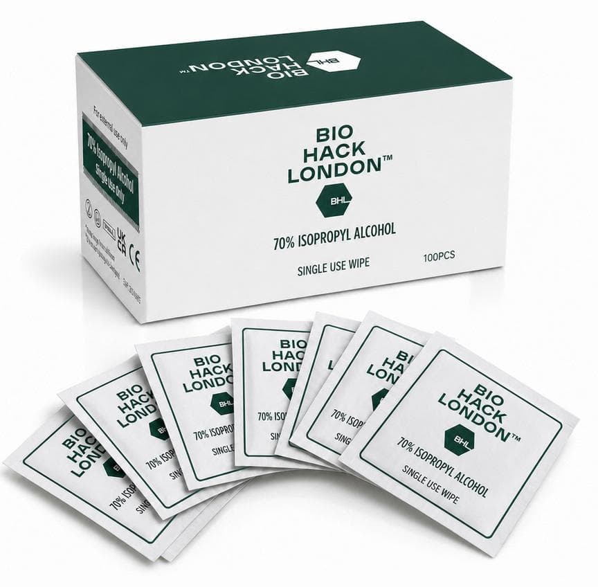 70% Isopropyl Alcohol Wipes (100pk) by BioHack London