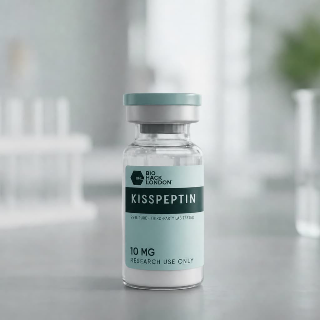 Kisspeptin 10mg research peptide vial by BioHack London – 99% pure third-party lab tested